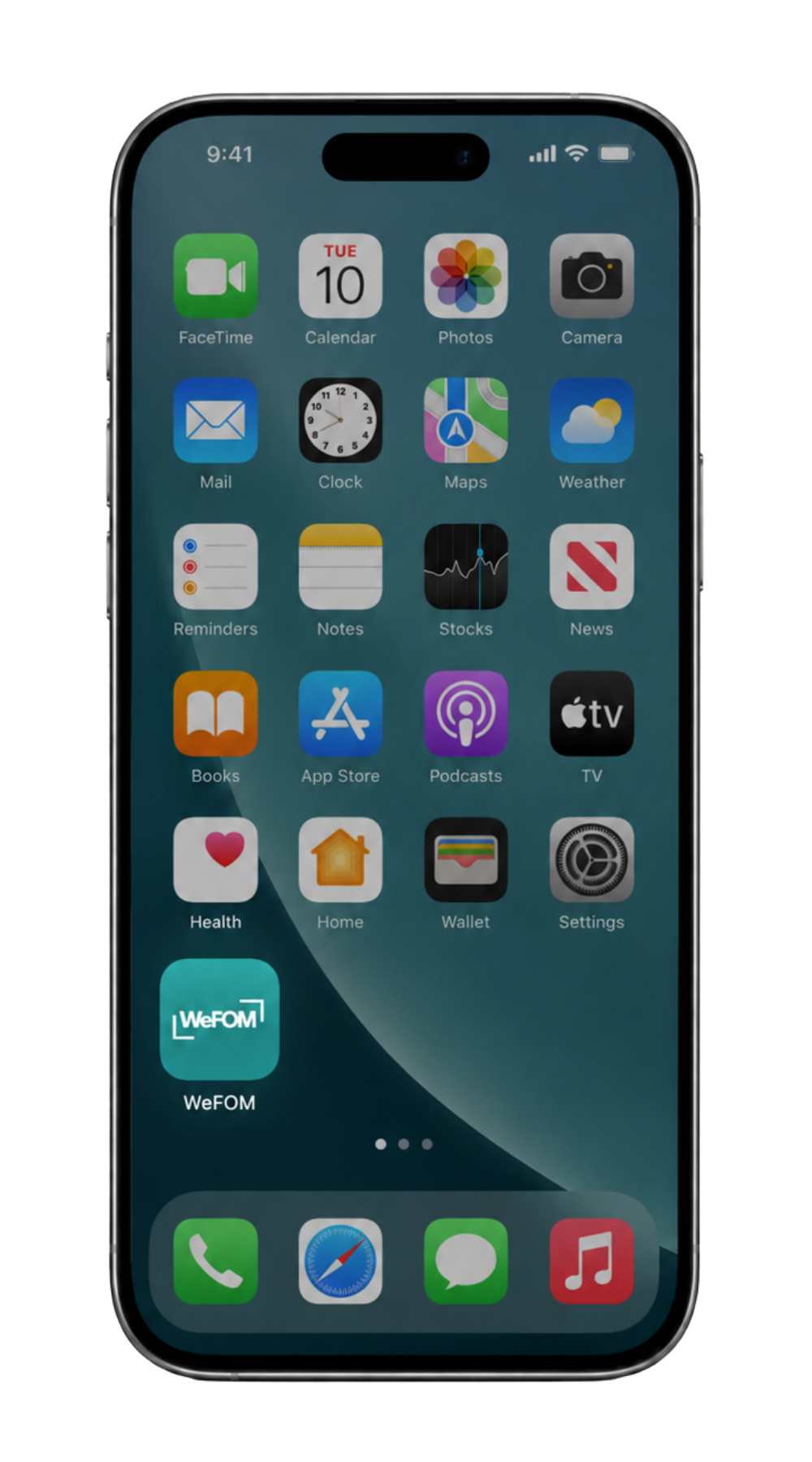 WeFOM App auf dem Smartphone-Homescreen